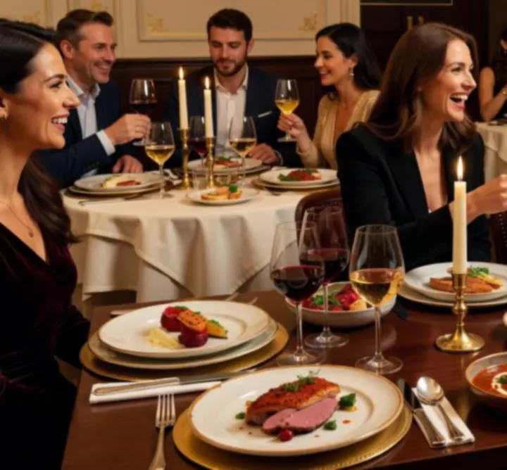 Hangulatos magyar vacsoraest a Night Venue Place-ben, elegáns asztalterítéssel és gyertyafénnyel